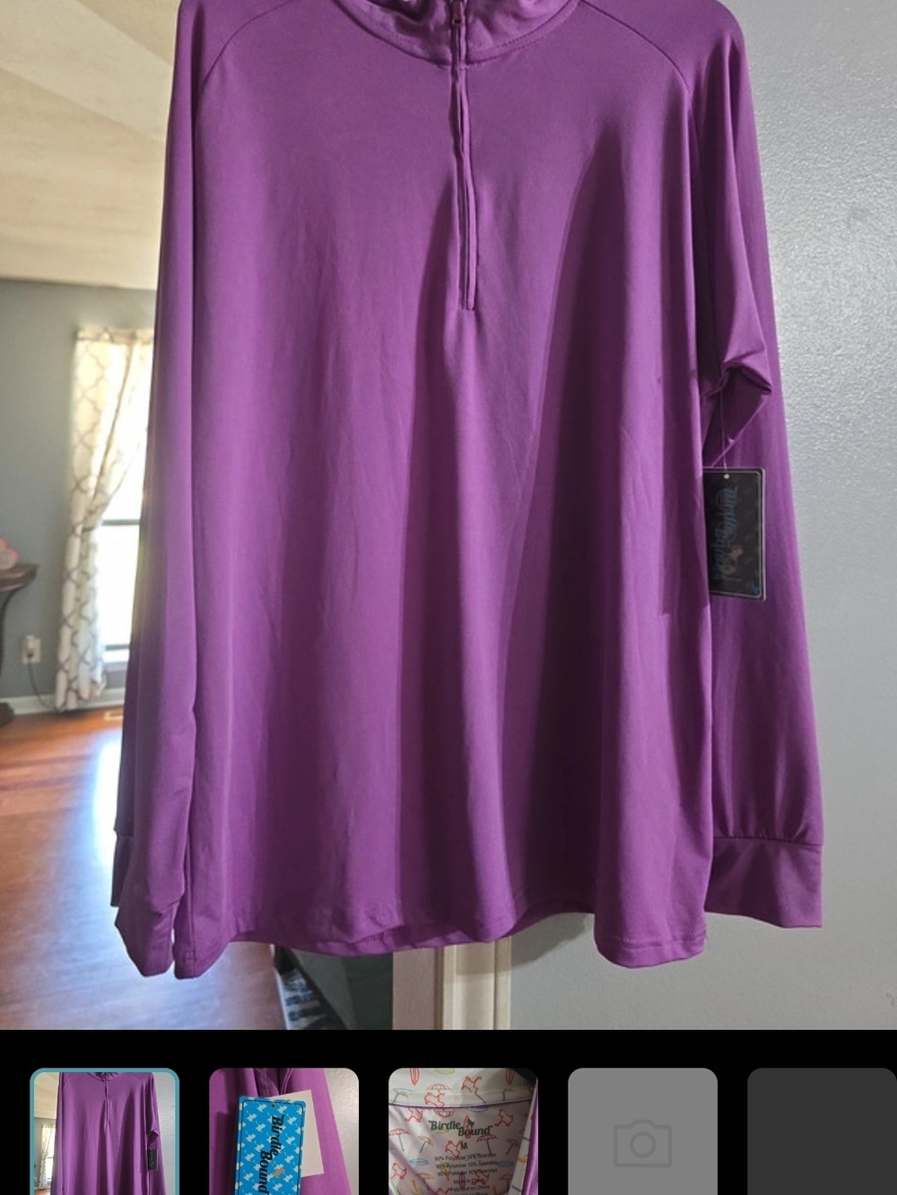 Men's Long Sleeve Quarter-Zip Performance Shirt - Purple-size M